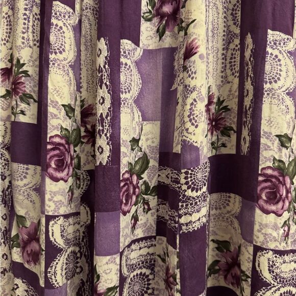 Vintage Lacy After Noon Size Medium Purple Floral Lace Patchwork Maxi Skirt - Picture 6 of 10